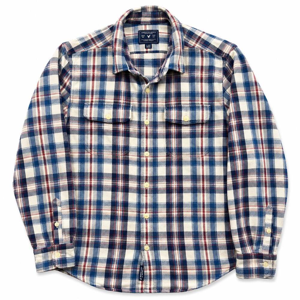 American Eagle Outfitters Men's Plaid Thick Flannel Shirt Size XL